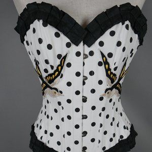 Corsetdeal  BLK & WHT  with 2 Swallow Corset  NWT